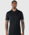 Men’s moisture-wicking Legacy T-Polo in black with flat-knit collar