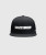 Dash Snapback, men's black performance snapback hat, angled front view