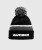 Base Pom Beanie, black rib-knit pom beanie, front view