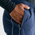 Surpass Pant, men's navy jogger pants, close-up hand-in-pocket detail