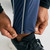 Surpass Pant, men's navy jogger pants, close-up ankle zip detail