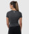 T-shirt de sport pour femme Launch, noir chiné – vue de dos