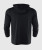 Men’s black performance hoodie back view with hood