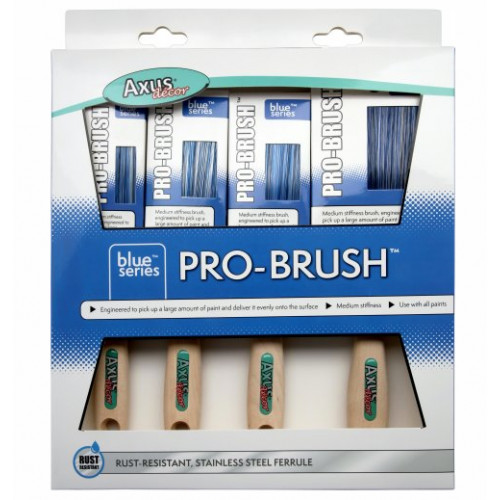 Axus Blue Pro Paint Brush Set 4 Pack