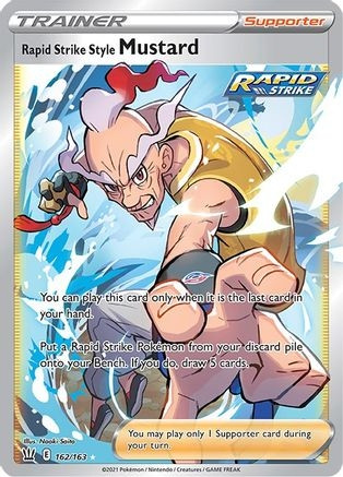 Rapid Strike Style Mustard (Full Art) (PTCG-SWSH05) (Holofoil) (#162/163)