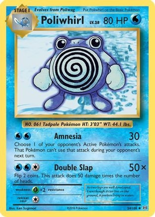 Poliwhirl (PTCG-EVO) (Reverse Holofoil) (#24/108)