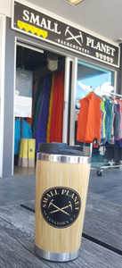 Bamboo Double Wall Cup - 350ml - Small Planet Logo Bamboo Double Wall Cup - 350ml - Small Planet Logo