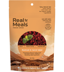 Real Meals Beetroot & Carrot Salad freeze dried hiking food nz Real Meals Beetroot & Carrot Salad freeze dried hiking food nz