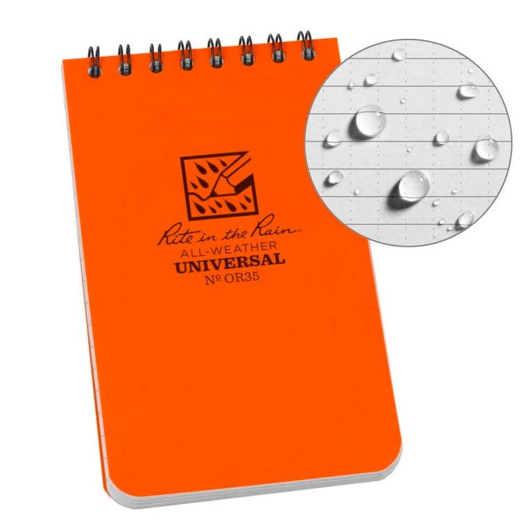 Rite in the Rain Top Spiral 7.62cm X 12.7cm Polydura Notebook - Universal