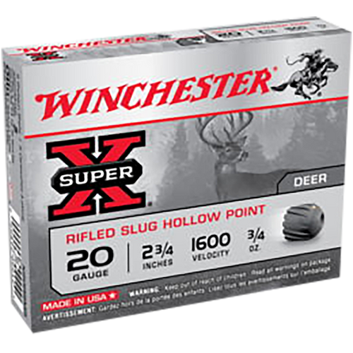 Winchester Ammo Super X, Win X20rsm5vp  Super-x Vp* 20 2.75 Slug  3/4 15/10