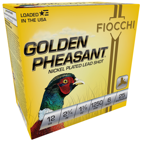 Fiocchi Golden Pheasant, Fio 12gp6     Gld Phs    12 2.75 6sht   13/8 25/10