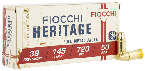 Fiocchi Heritage, Fio 38swsha   38sw Shrt  145 Fmj             50/20