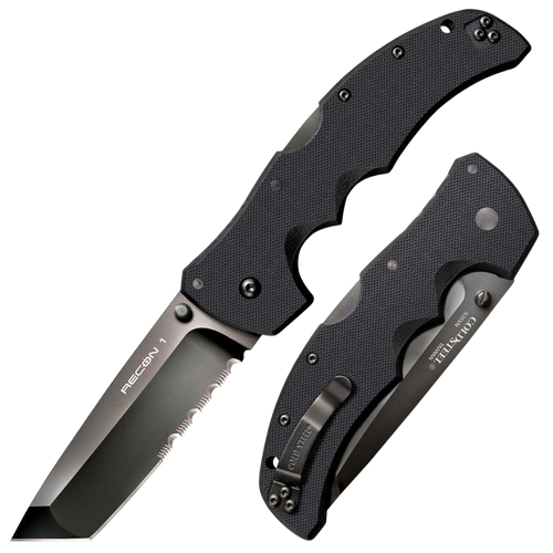 Cold Steel Recon, Cold  27bth   Recon 1 Tanto 4" Fldng 1/2 Serr