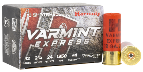 Hornady Varmint Express, Horn 86243  Var Express  12ga    4  Buck     10/10