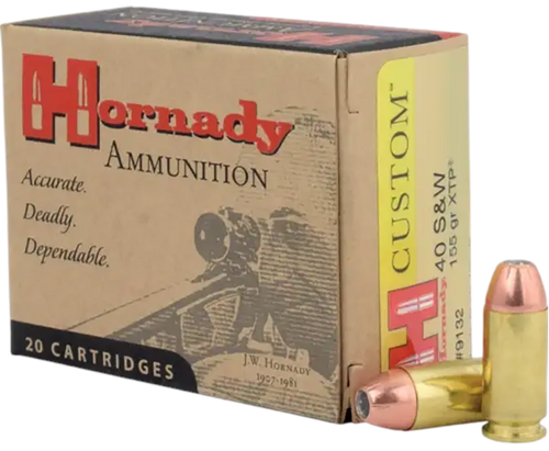 Hornady Custom, Horn 9132   Custom Hg  40s     155 Jhp Xtp   20/10