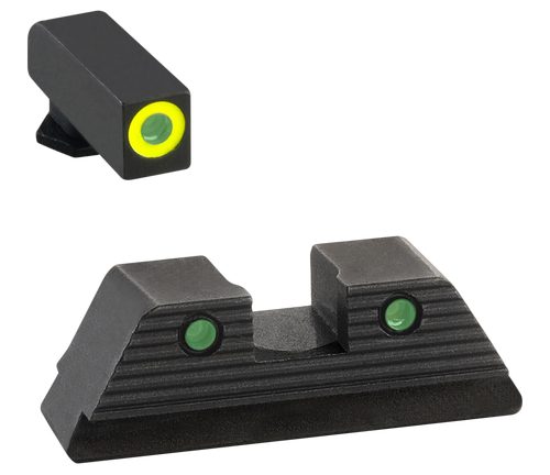 Ameriglo Trooper Sight Set For Glock, Amer Gl819   Trooper Sets Glk 17-39         Grn/lm