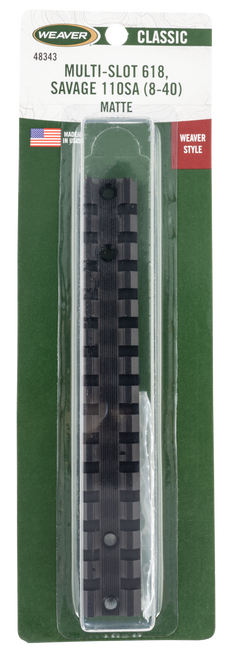 Weaver Mounts Multi-slot Base, Weav 48343  Multi Slot Bse 618 Sav 10sa 8-40 Blk