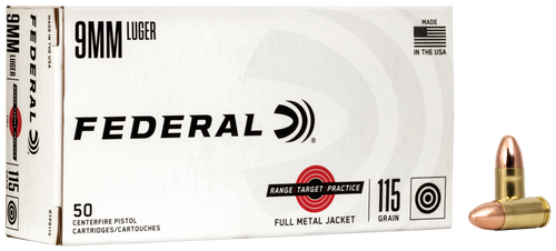 Federal Range & Target, Fed Rtp9115      9mm       115 Fmj  Rngtrt   50/20