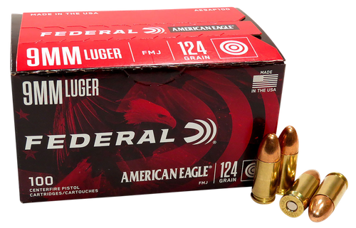 Federal American Eagle, Fed Ae9ap100       9mm      124 Fmj          100/5
