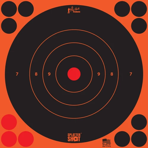 Pro-shot Splattershot, Proshot 8b-orng-6pk       8" Splatter Bullseye Trg