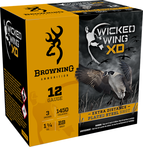 Browning Ammo Wicked Wing Xd, Brna B193411230 Wckwng  12 3 Bb Pltstl  11/4 25/10