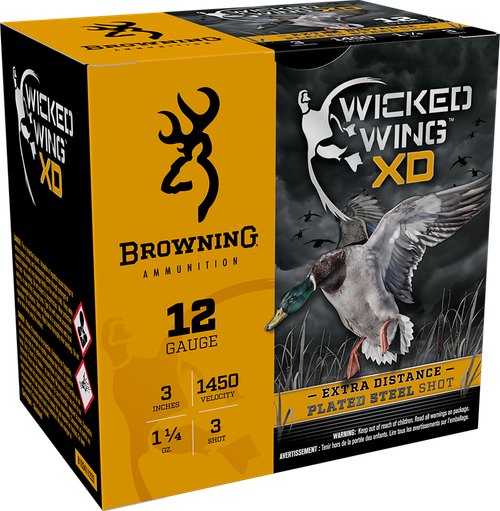 Browning Ammo Wicked Wing Xd, Brna B193411233 Wckwng  12 3 3  Pltstl  11/4 25/10