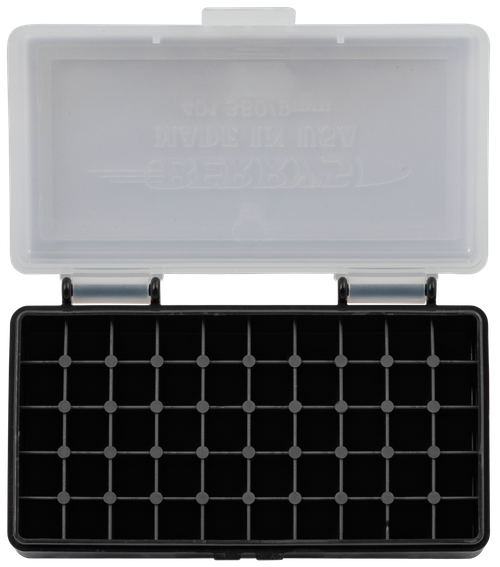 Berrys Ammo Box, Berrys 71933     401 Ammo Bx .380/9mm  50r  Clr/bk