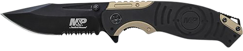 Sw Knives M&p, Swk Swmp13bscp  M&p Folder Drop Point Blk/gld