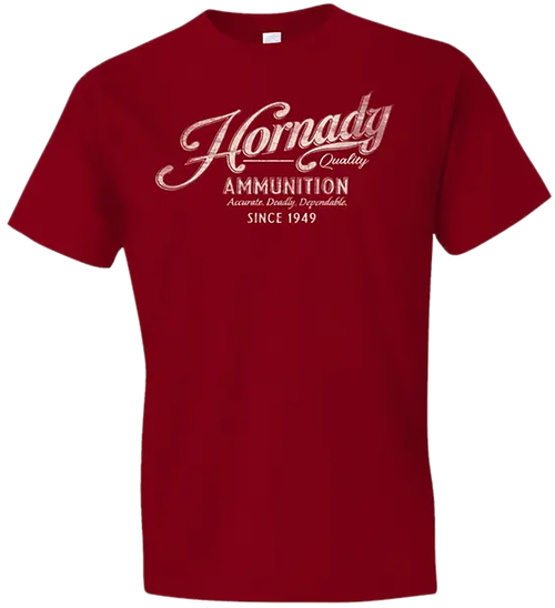 Horizon Design Vintage Script, Hdesign 31875  Hornady Vintage Script Tee Red 2xl