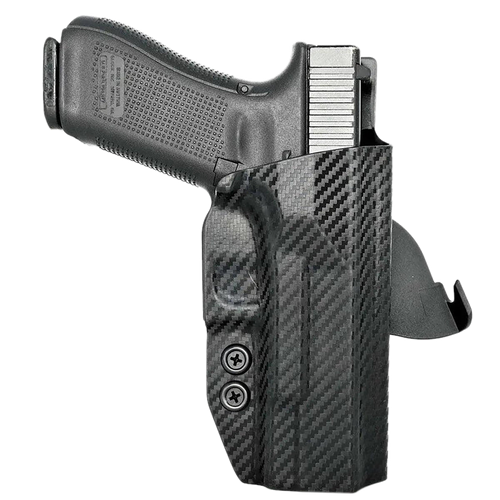 Rounded Gear Carbon Fiber Kydex OWB Paddle Holster for Glock 17, 22 & 31 - Black Carbon Fiber