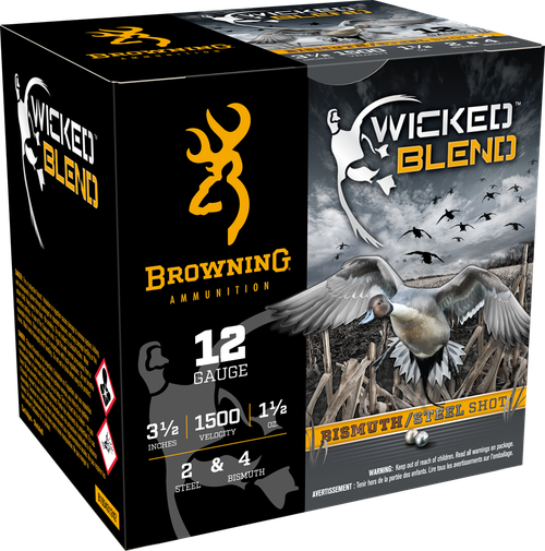 Browning Ammo Wicked Blend, Brna B193431242 12g 3-1/2in 1-1/2 2&4bi   25/10
