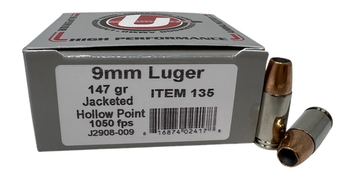 Underwood Ammo , Ua 135  9mm 147gr Gjhp                       20/10