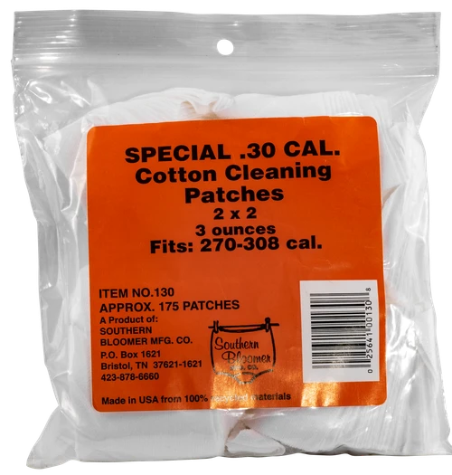 Southern Bloomer Cleaning Patches, Sbc 130  30 Cal Patches          175 Ct