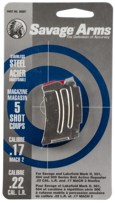Savage Mkii, Sav 90007 Mag Mkii 22lr/17hm2 Ss               5rd