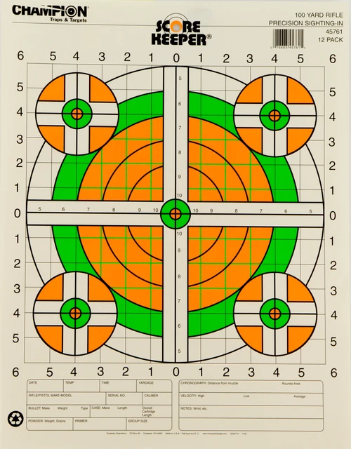 Champion Targets Score Keeper, Champ 45761      Scorekeeper 100yd Sight In