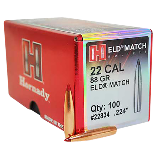 Hornady Eld Match, Horn 22834  Bull .224  88 Eld-m             100/25