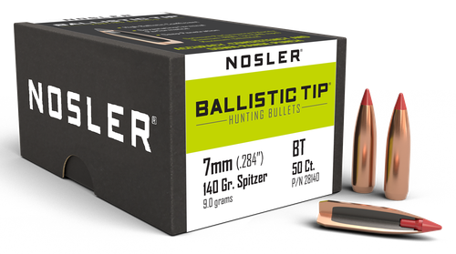 Nosler Ballistic Tip, Nos 28140 Blstc Hnt  7mm 140 Sptzr  50