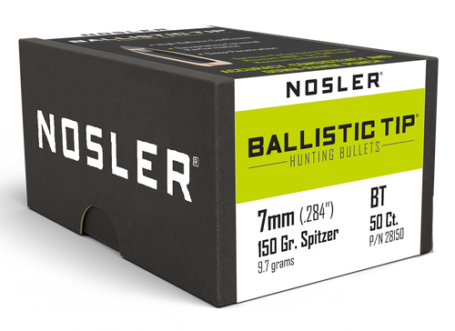Nosler Ballistic Tip, Nos 28150 Blstc Hnt  7mm 150 Sptzr  50