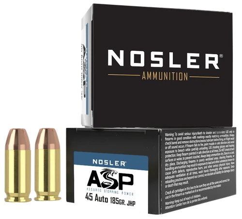 Nosler Assured Stopping Power, Nos 51278          45acp  185 Jhp            20/20