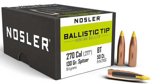 Nosler Ballistic Tip, Nos 27130 Blstc Hnt  270 130 Sptzr  50