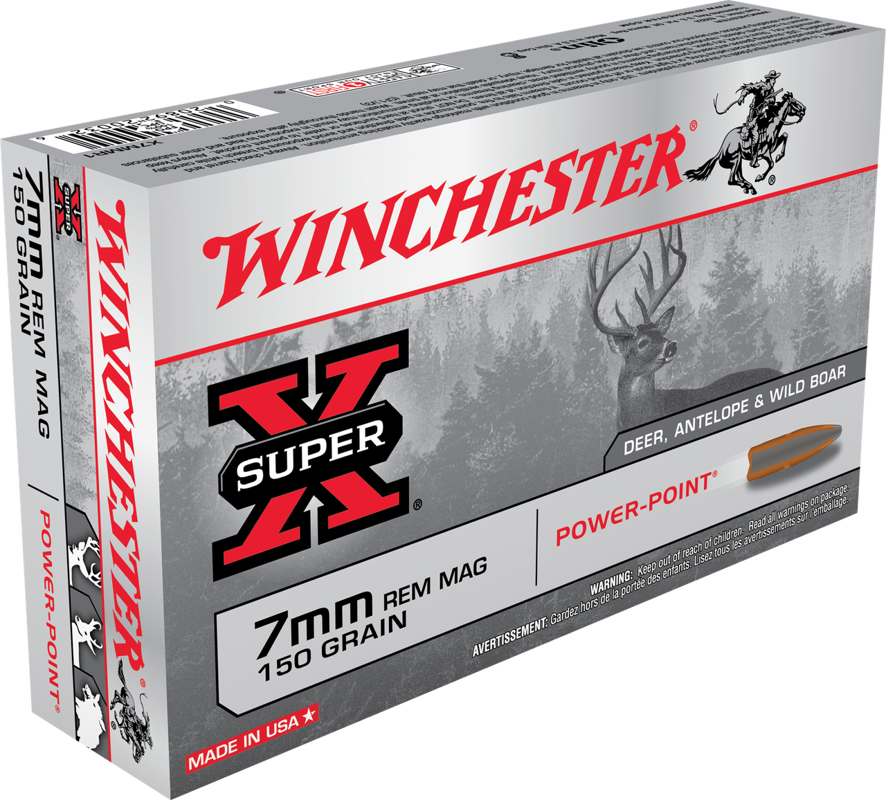 Winchester Ammo X7MMR1 Super X 7mmRemMag 150gr Power Point 20 Per Box/10 Case — Lowest ever