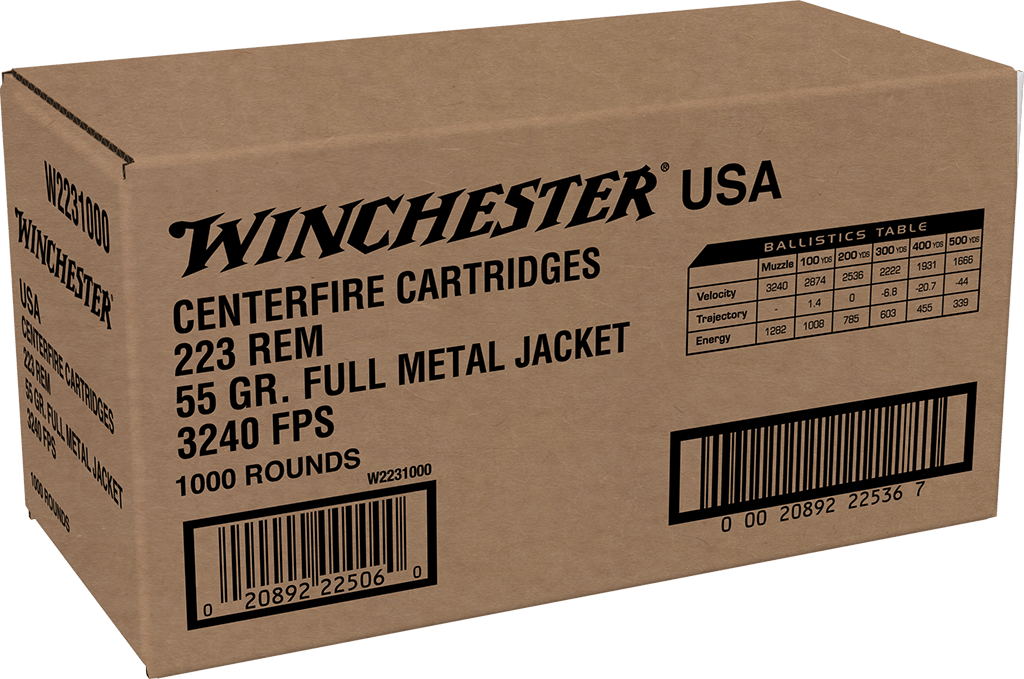 Winchester Ammo Usa, Win W2231000        223      55 Fmj       *cs*1000 — Lowest ever