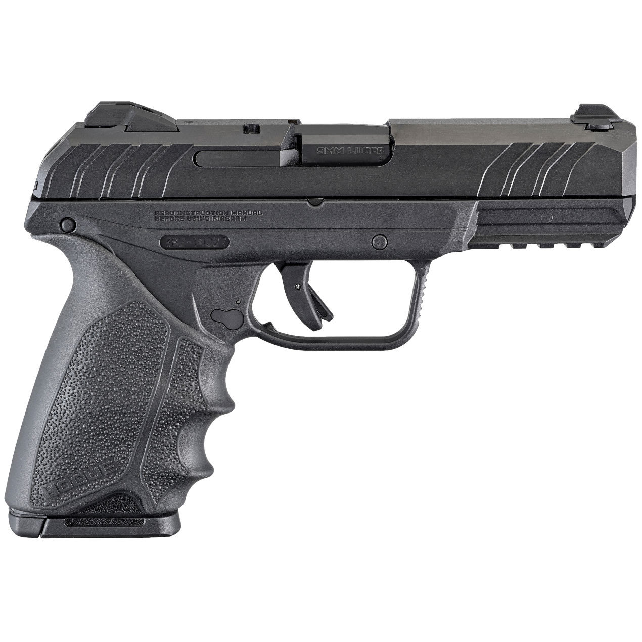 Ruger 3819 Security-9 9mm Luger 4" Barrel 10+1, Black Polymer Frame With Picatinny Acc. Rail, Black Oxide Steel Slide, Hogue Beavertail Hand — Lowest 