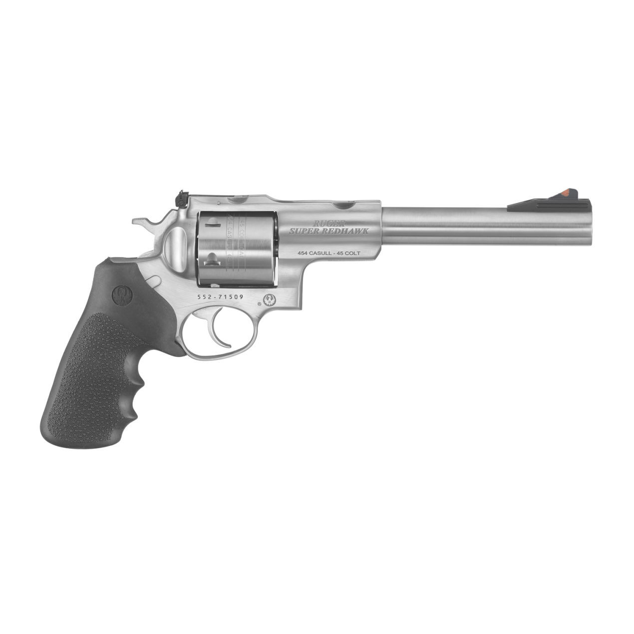 Ruger 5505 Super Redhawk Large Frame 454 Casull 6rd 7.50" Satin Stainless w/Integral Mount Barrel, Satin Stainless Cylinder & Frame, Black H — Lowest 