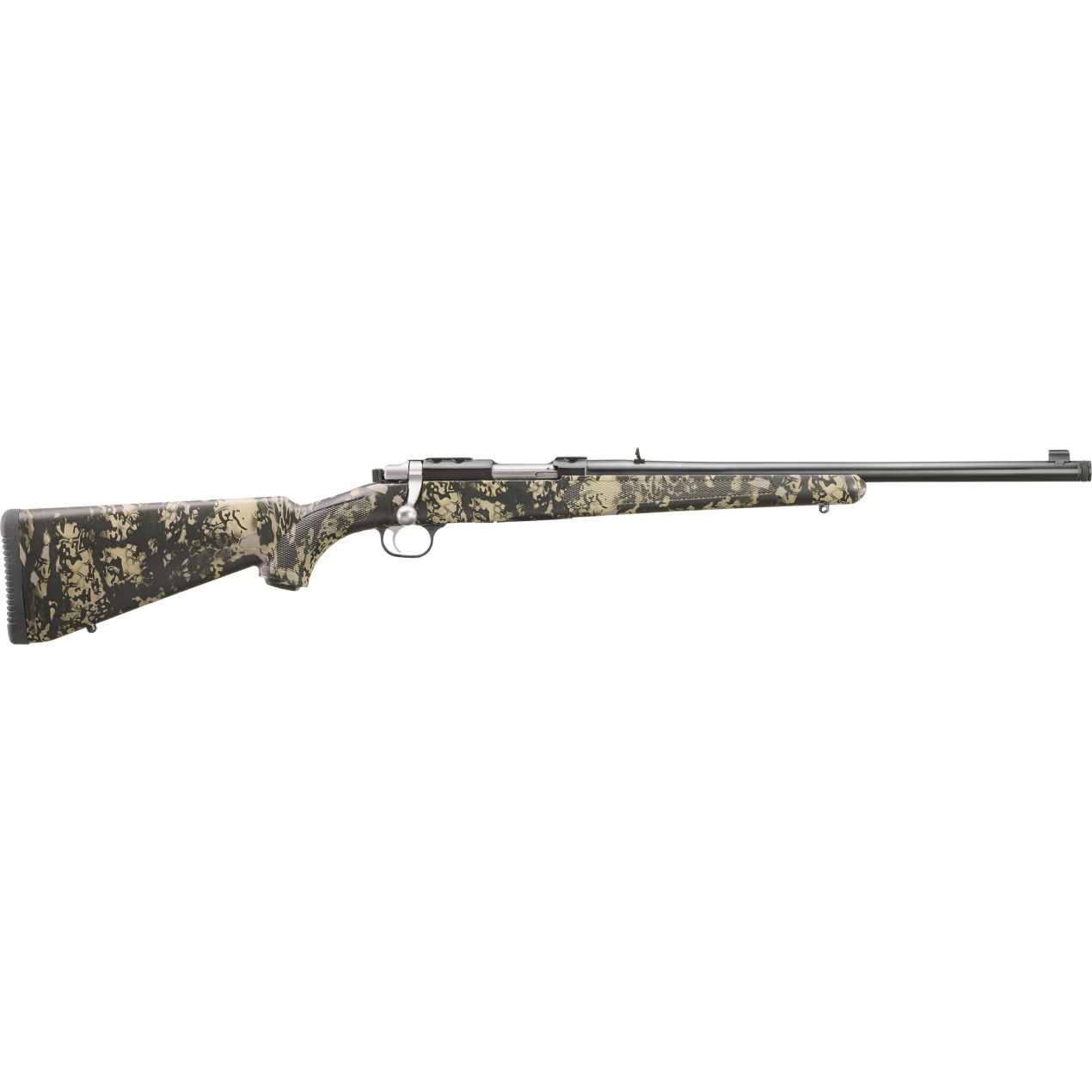 Ruger 7421 77/357 357 Mag 5+1 18.50" Blued Threaded Barrel, Blued Integral Scope Mount Steel Receiver, Fixed Kryptek Obskura Nox Camo Synthe — Lowest 