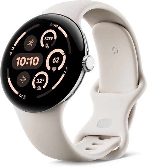 Google Pixel Watch 3 Smartwatch - Wi-Fi - 45mm - Polished Silver