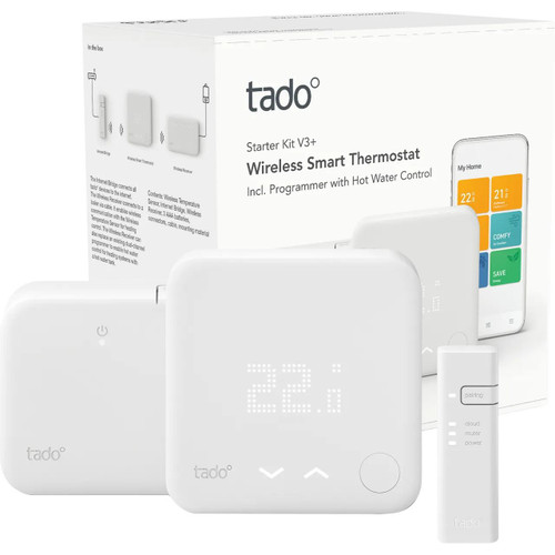 tado° Wireless Smart Thermostat V3+ Starter Kit | Programmer + Hot Water Control