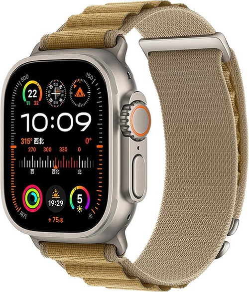 Apple Watch Ultra 2 49mm Titanium Case - GPS + LTE - Beige Alpine Band