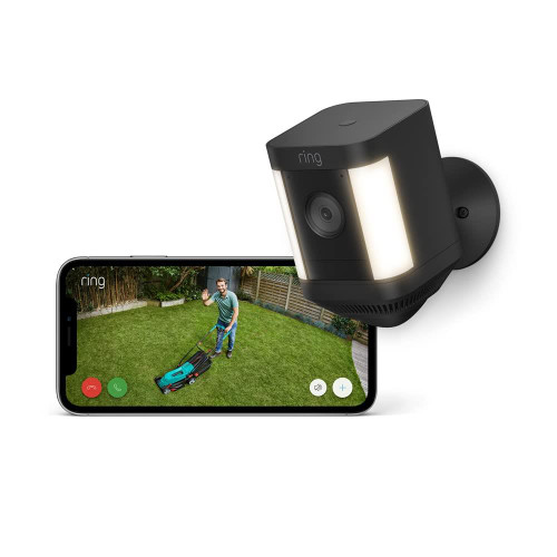 Ring Spotlight Plus Security Camera - HD Floodlight Cam - Battery - Black