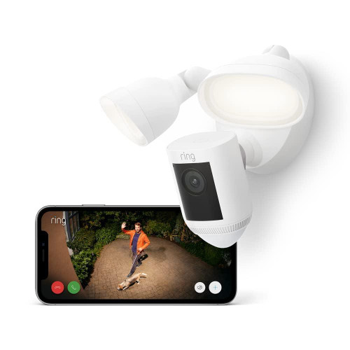 Ring Floodlight Cam Pro - White - Wired - Security Camera - 2K Video